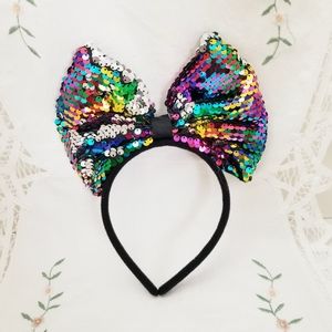 Minnie Sequin Rainbow Bow Kid's Headband. New